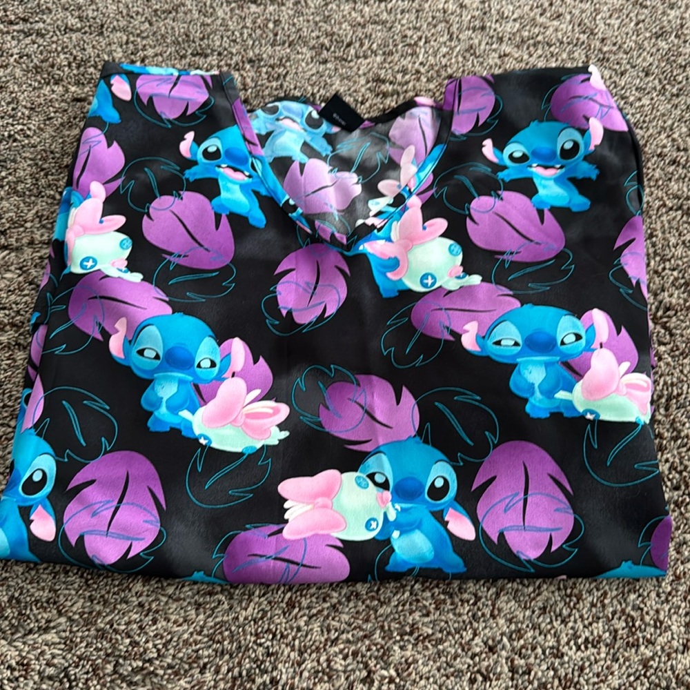 Disney - ScrubStar | Size ? M/L | Scrub Top | Black Purple Blue - Picture 3 of 3